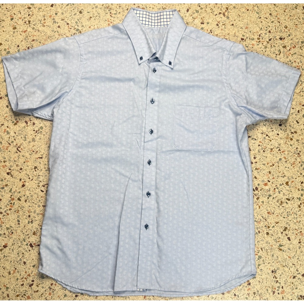 Holland & Sherry London 1836 Men's Tear Drop Pattern Short Sleeve Shirt Size L